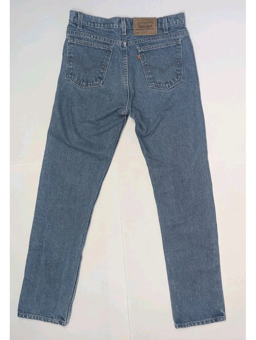 Vintage Levis 505 Jeans Mens 32x32 Orange Blank Tab Reg Straight Fit Made USA